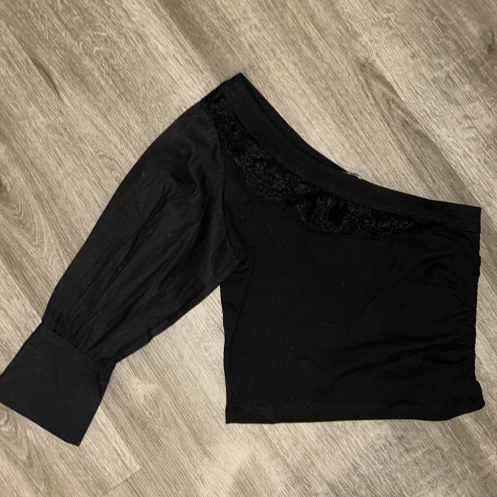 By Anthropologie one shoulder puff sleeve top - Picture 7 of 13